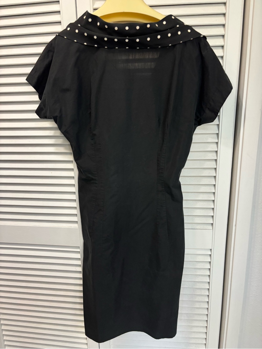 Vintage handmade Black Polka Dot Collar Sheath Dress - Women's